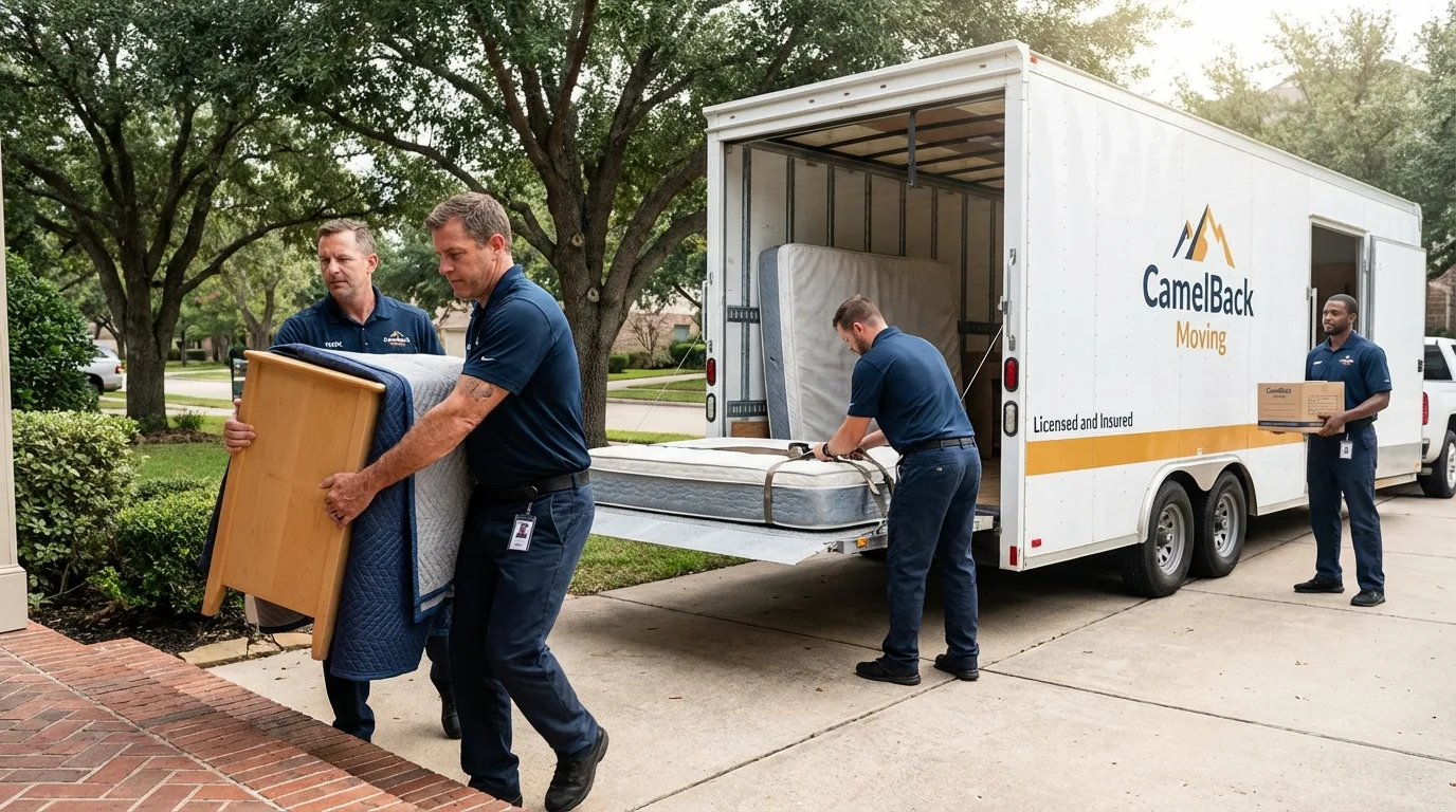 Crew loading residential truck for cross-state move from East Hanover, NJ